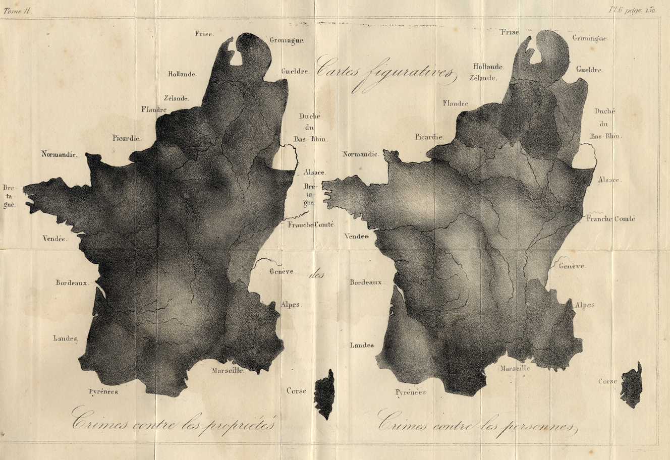 Quetelet's (1836) maps of crime: NA